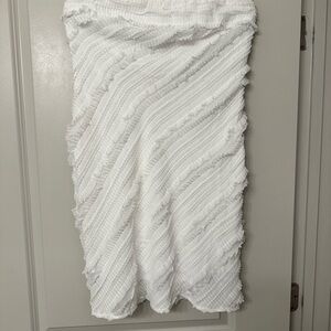 Endless Rose White Textured Ruffle Midi dress. Never worn NWT
